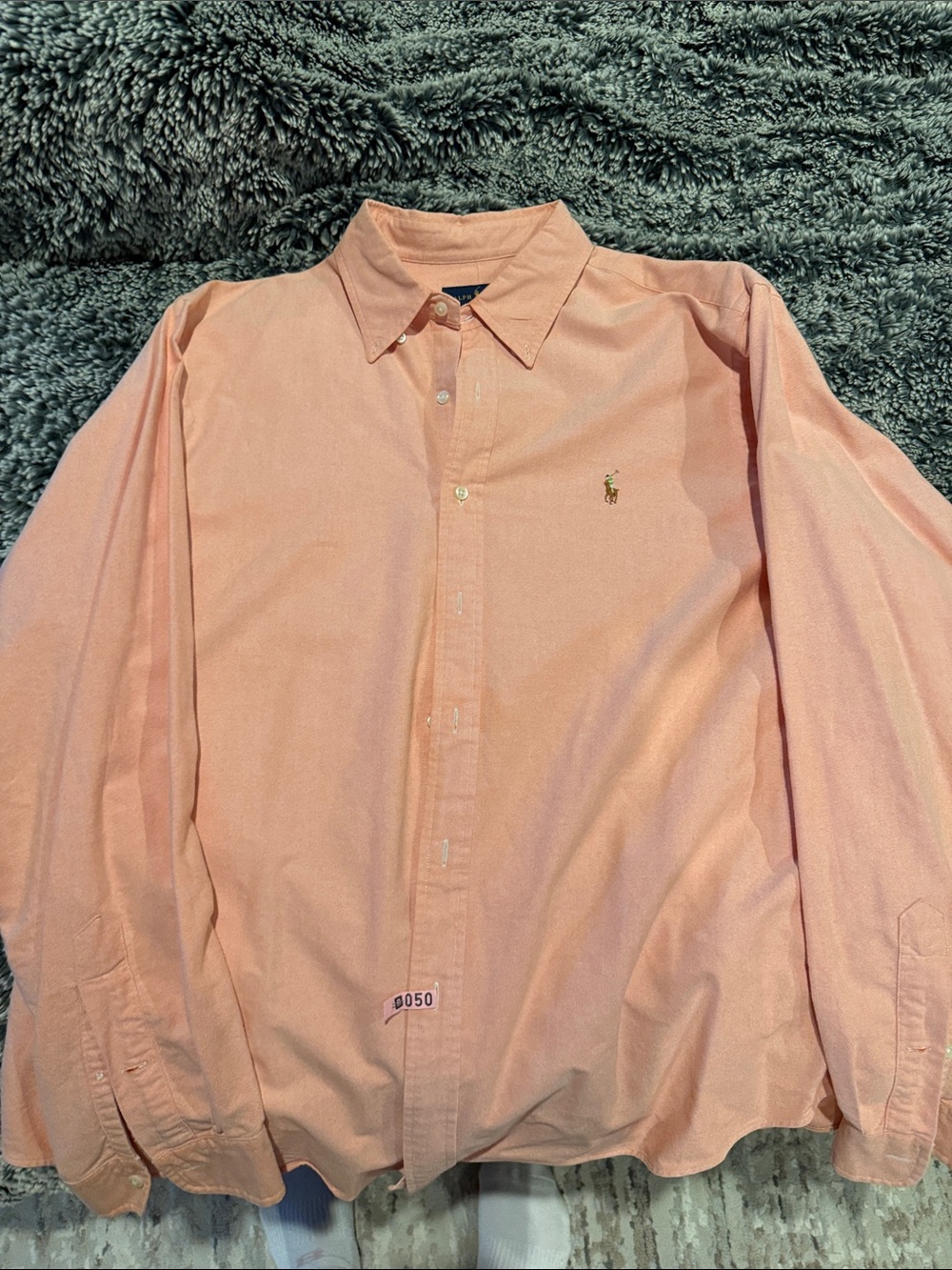 Ralph Lauren Men’s Light Peach Button-Down Oxford Shirt